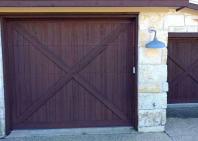 dark wood garage door