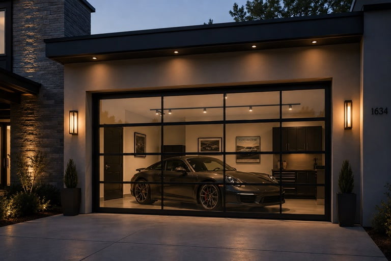 aluminum glass commercial overhead door